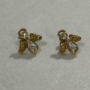 Vintage Avon gold angle sparkling earrings